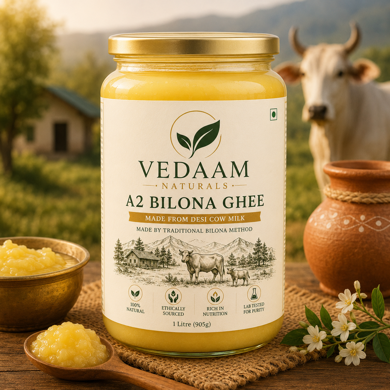 A2 Bilona Ghee - Made From Curd ( 2Ltr )