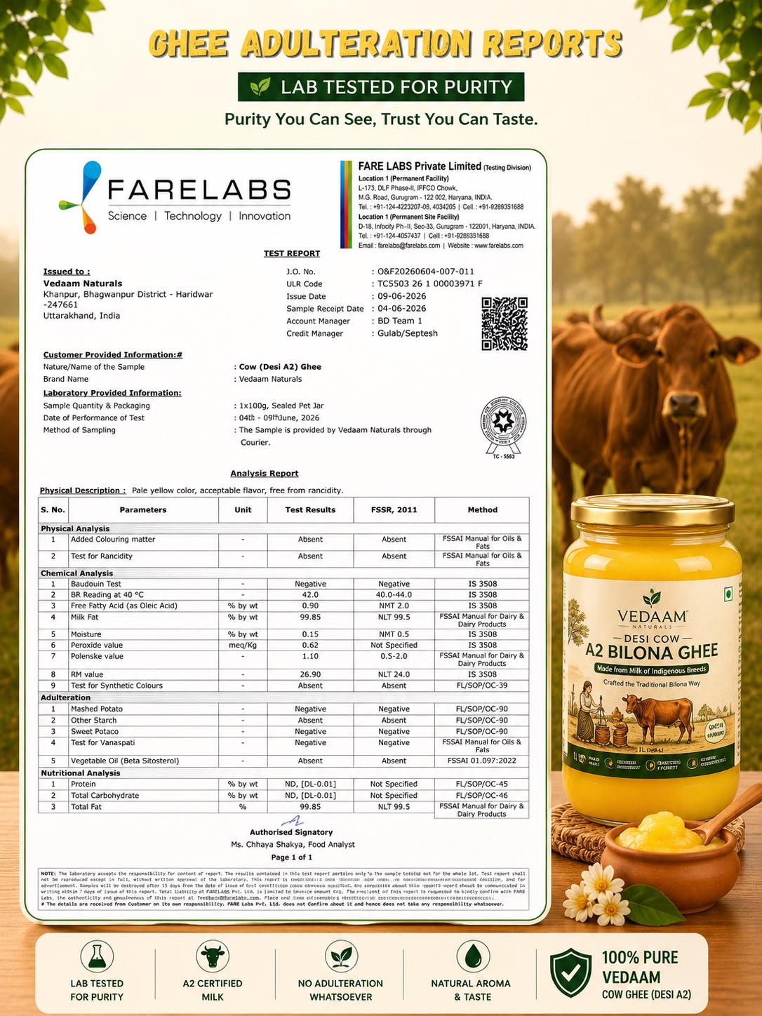 A2 Bilona Ghee - Made From Curd ( 1 Ltr )